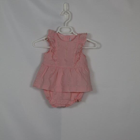 Janie & Jack Pink Sleeveless Ruffle Bubble Romper Size 3-6 Months - Picture 6 of 6